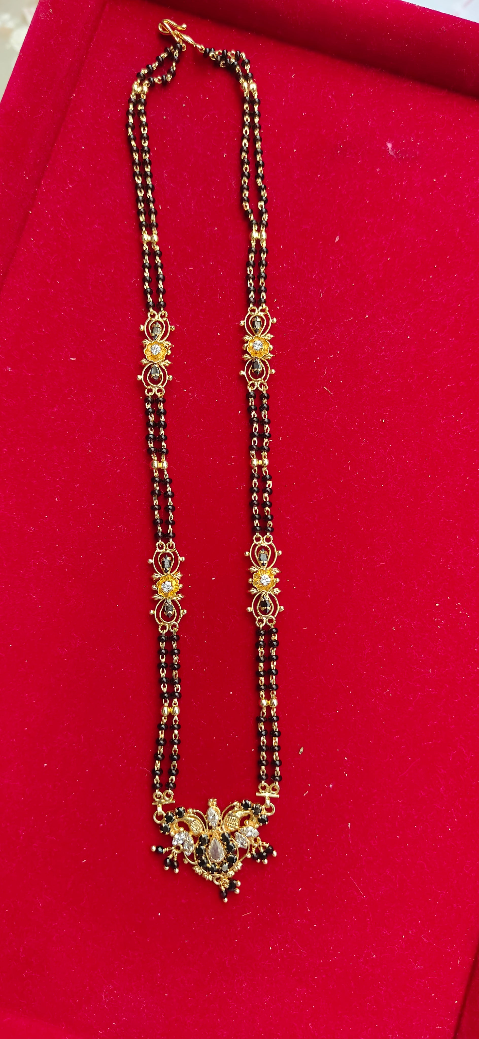 short black beads